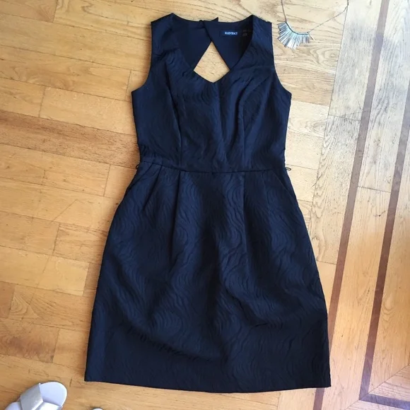 Macy's little black dress envelope back textured zebra fabric pockets - Picture 3 of 8